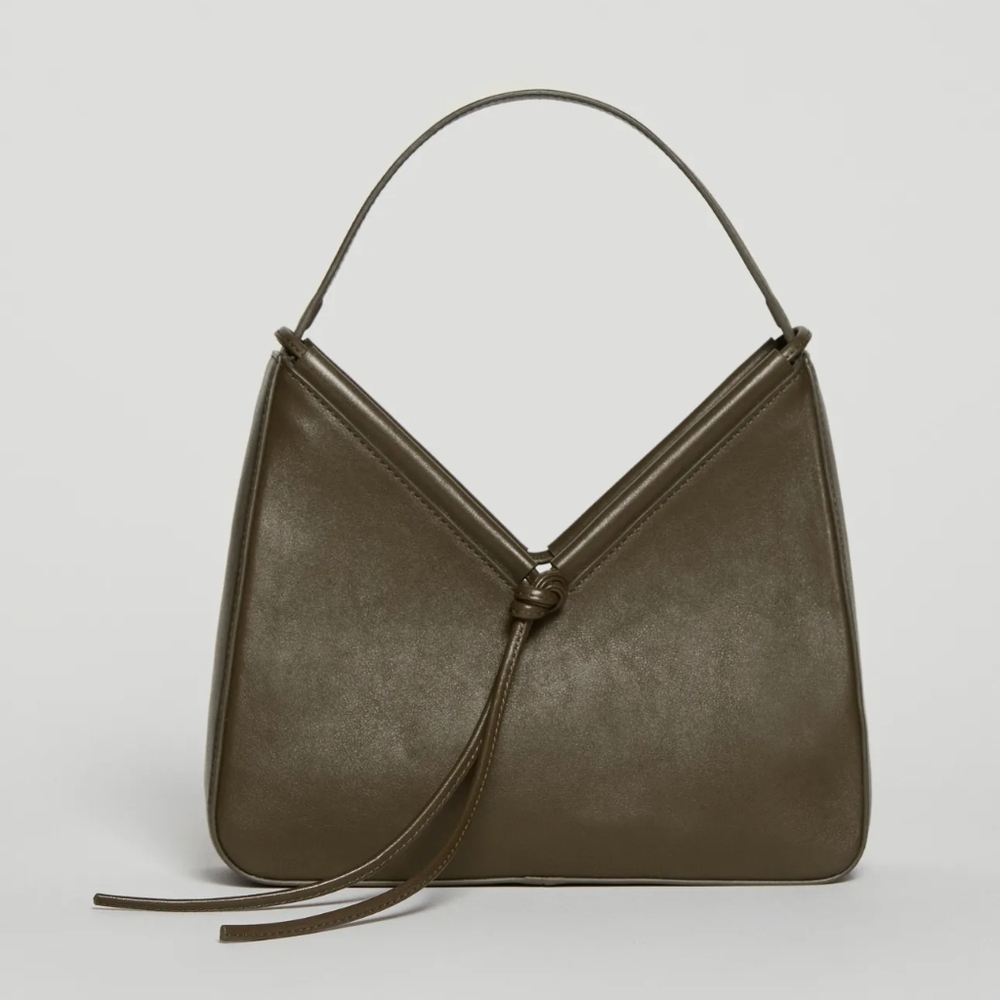 REFORMATION MEDIUM CHIARA CONVERTIBLE BAG IN TRUFFLE OLIVE GREEN